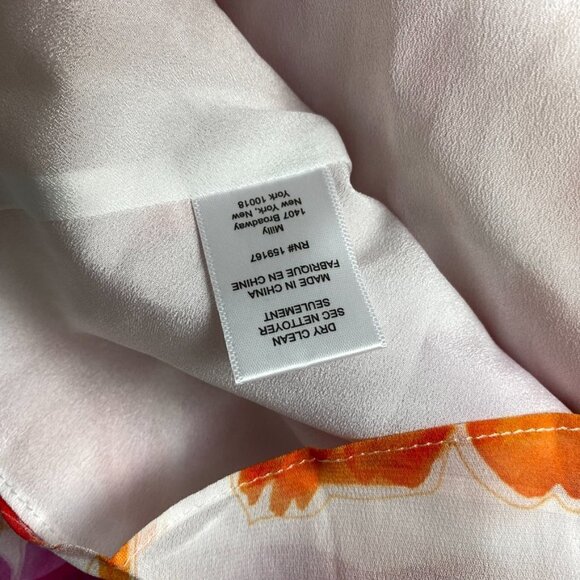 Milly Mira Paper Peony Print Skirt Mini Floral Womens 4 Ruffle Scrunched - Picture 6 of 8